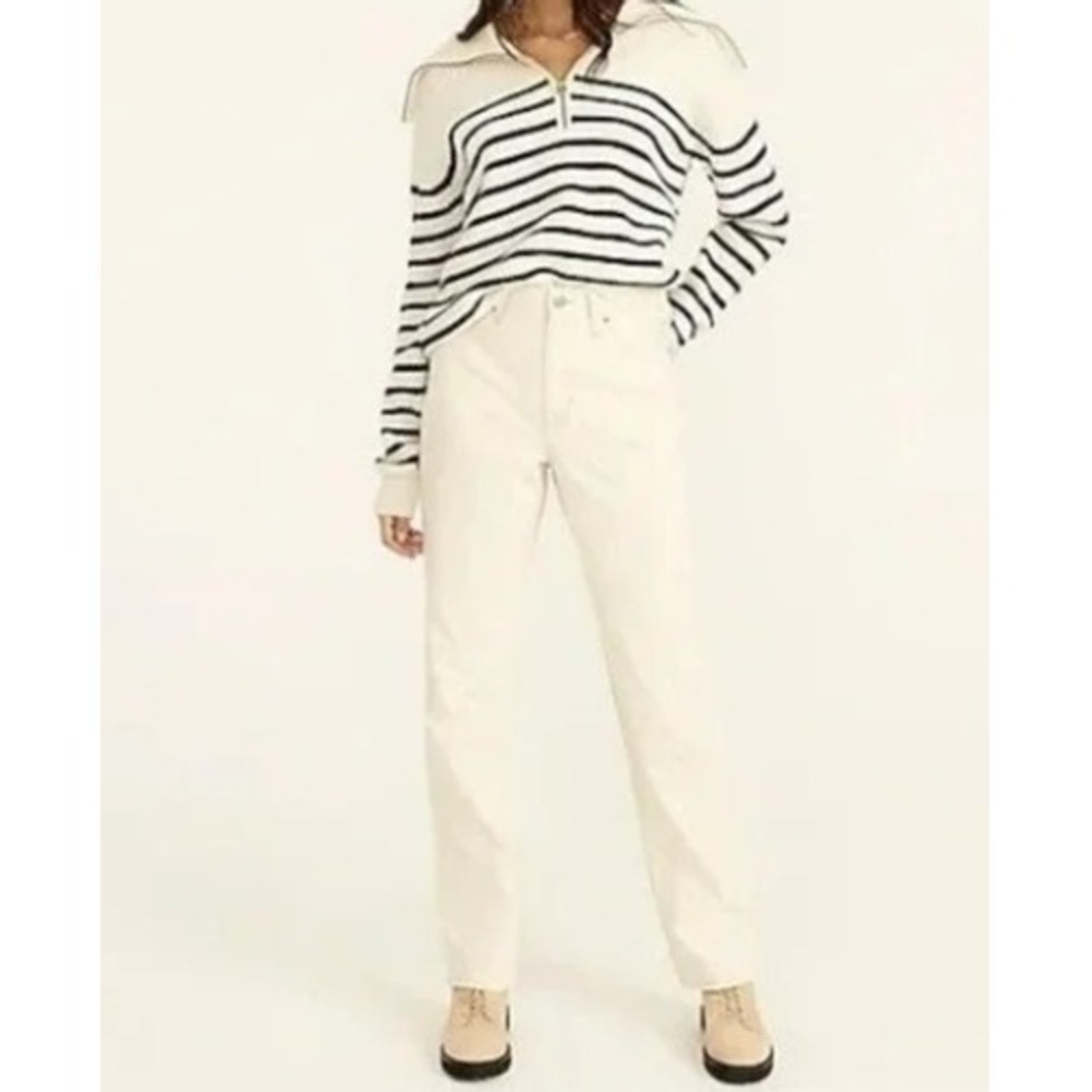 J.Crew NWT Slouchy Boyfriend Jean Womens Size 25 Off White Denim‎ Casual Pants